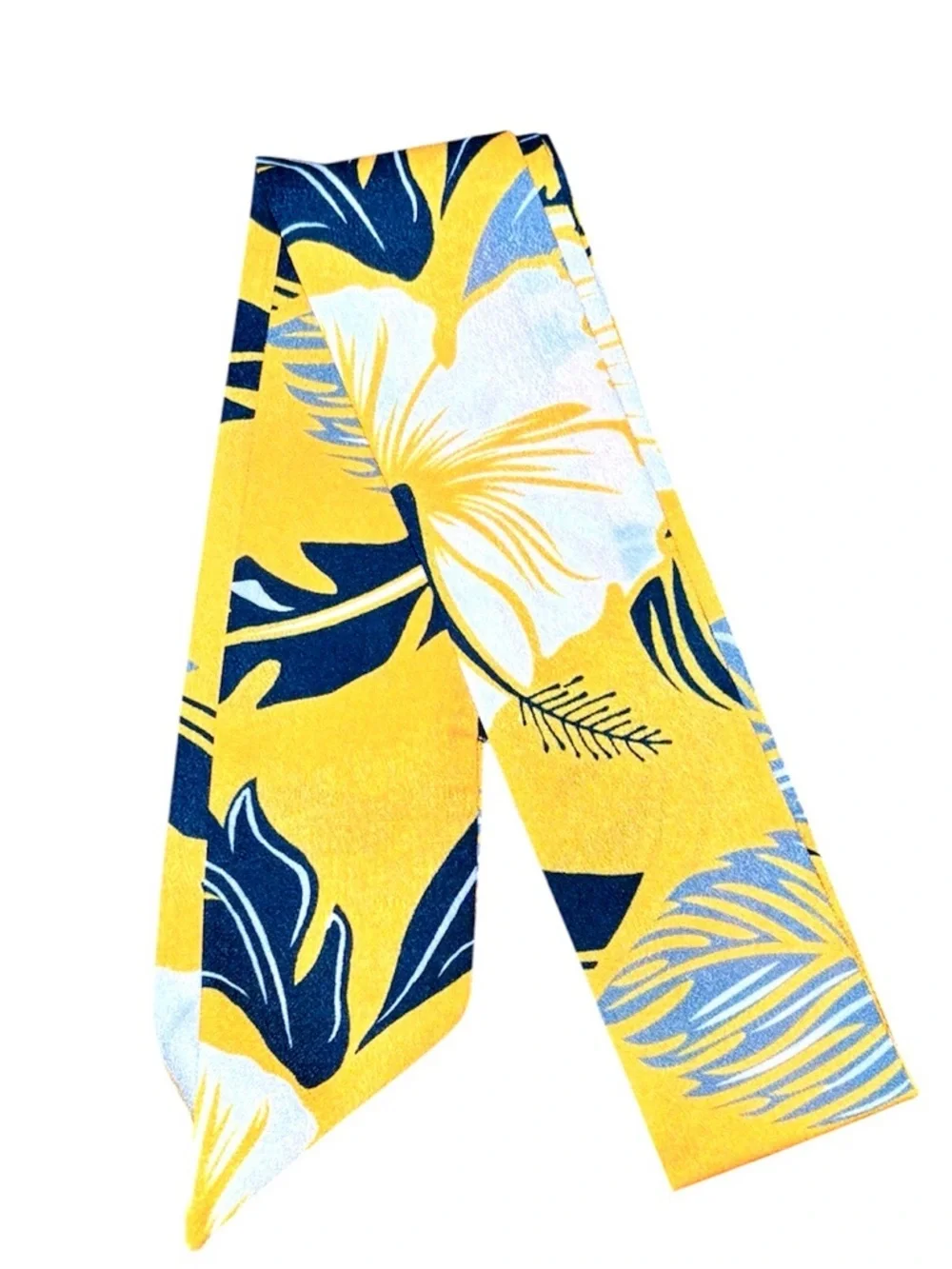 Multifunction Scarf / Twilly Ribbon Tropical Print - Picture 4 of 4
